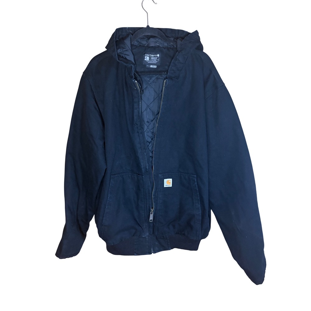 Carhartt Mens J130-M Loose Fit Sandstone Active Jacket Black Size Large Tall